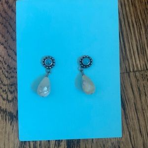 Sterling silver turquoise and stone drop earrings